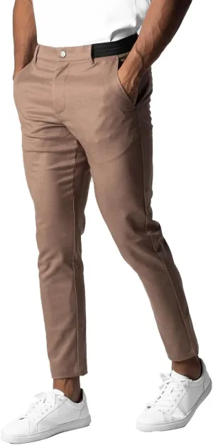 Mens Casual Stretch Chino Dress Pants Classic Active Slim Fit Elasticity Trousers Stretch Flat-Front Tapered Slacks