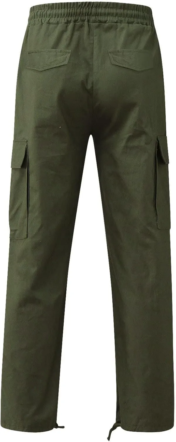Men's Causal Wide Leg Cargo Pants Athletic Pants Loose-Fit Classic Lightweight Comfy Daily Wear with Multi-Pocket