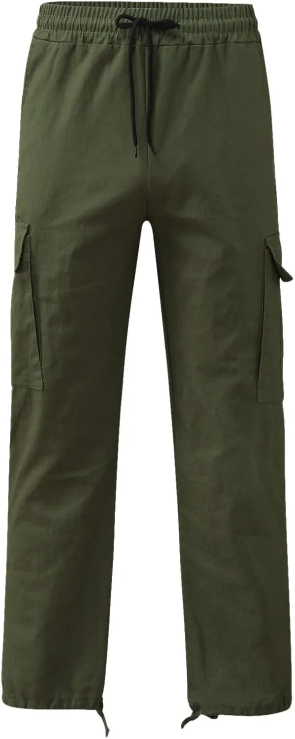 Men's Causal Wide Leg Cargo Pants Athletic Pants Loose-Fit Classic Lightweight Comfy Daily Wear with Multi-Pocket