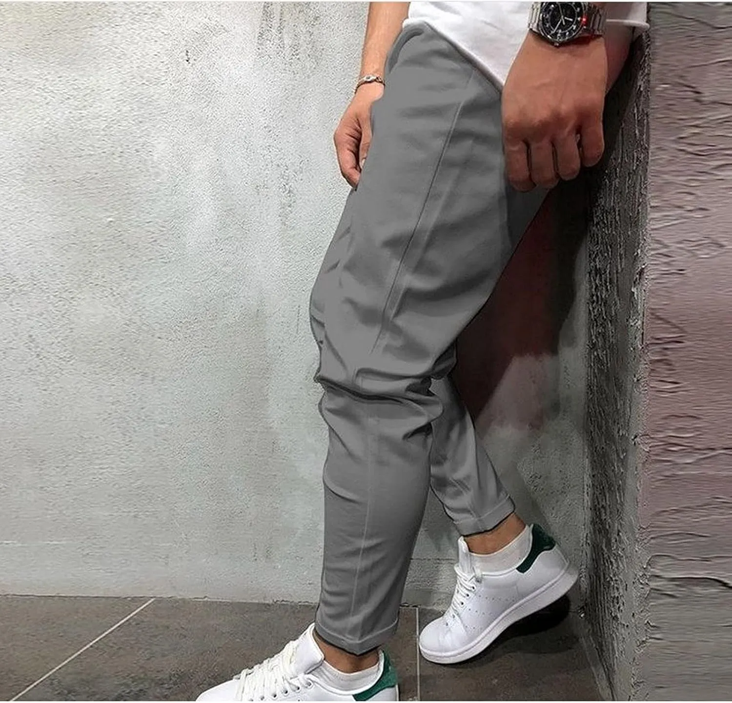 Mens Chino Linen Cotton Jogger Pants Casual Drawstring Loose Summer Yoga Beach Sweatpants Big and Tall Lounge Pants
