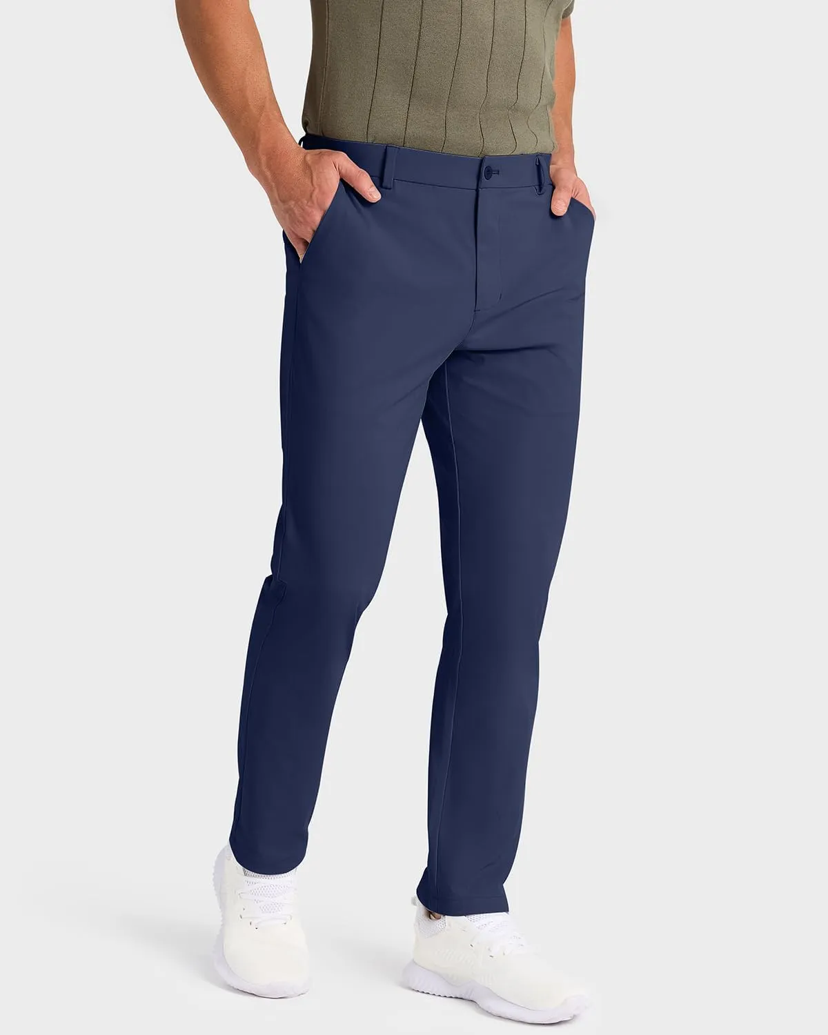 Mens Classic Fit Golf Pants Stretch Work Dress Pants 30''/32''/34'' Lightweight Casual Pants with Pockets