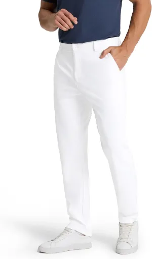Mens Classic Fit Golf Pants Stretch Work Dress Pants 30''/32''/34'' Lightweight Casual Pants with Pockets