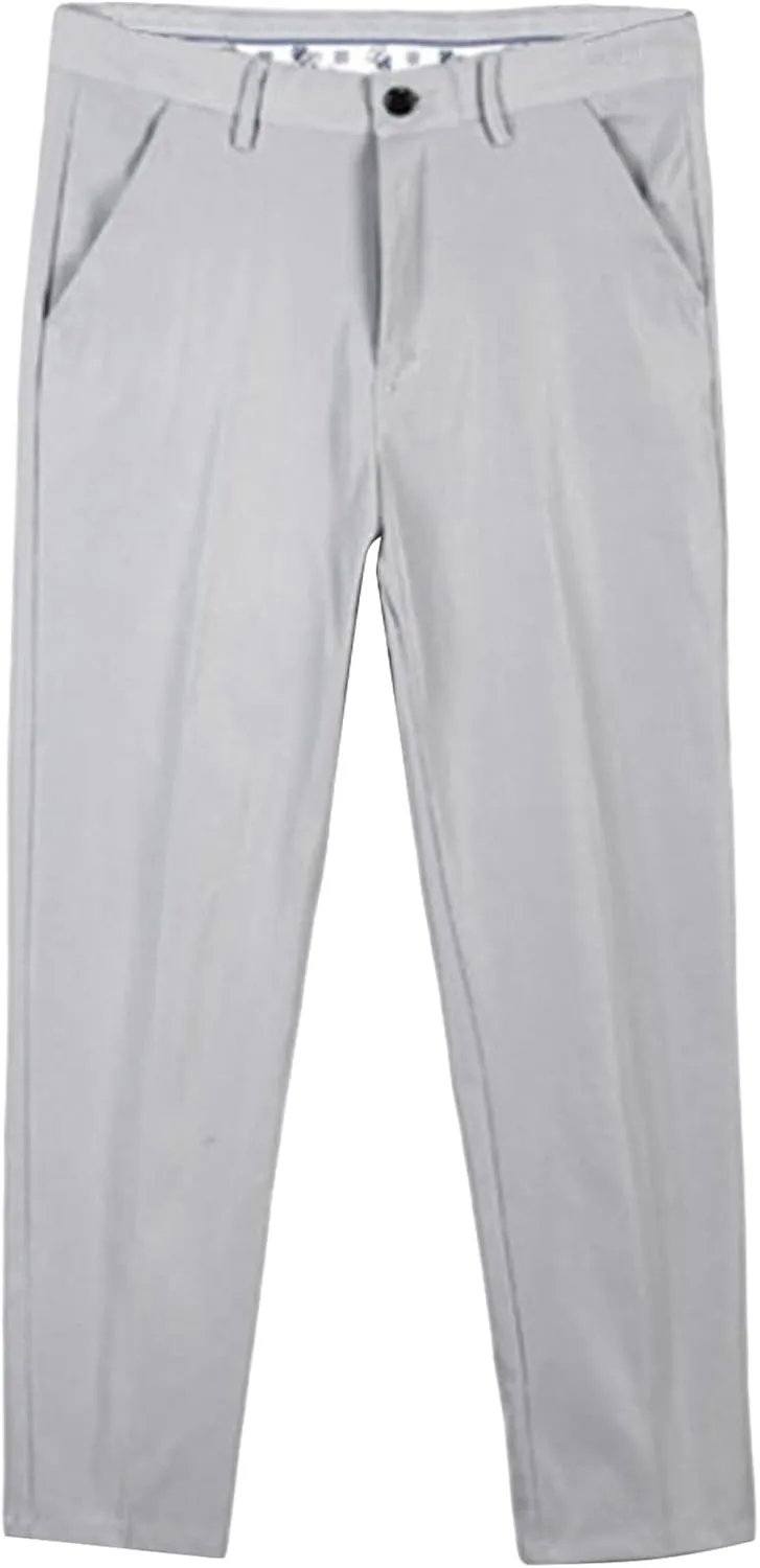 Mens Classic Fit Plaid Pants Casual Stretch Slim Fit Dress Chino Pants Fashion Formal Business Trousers