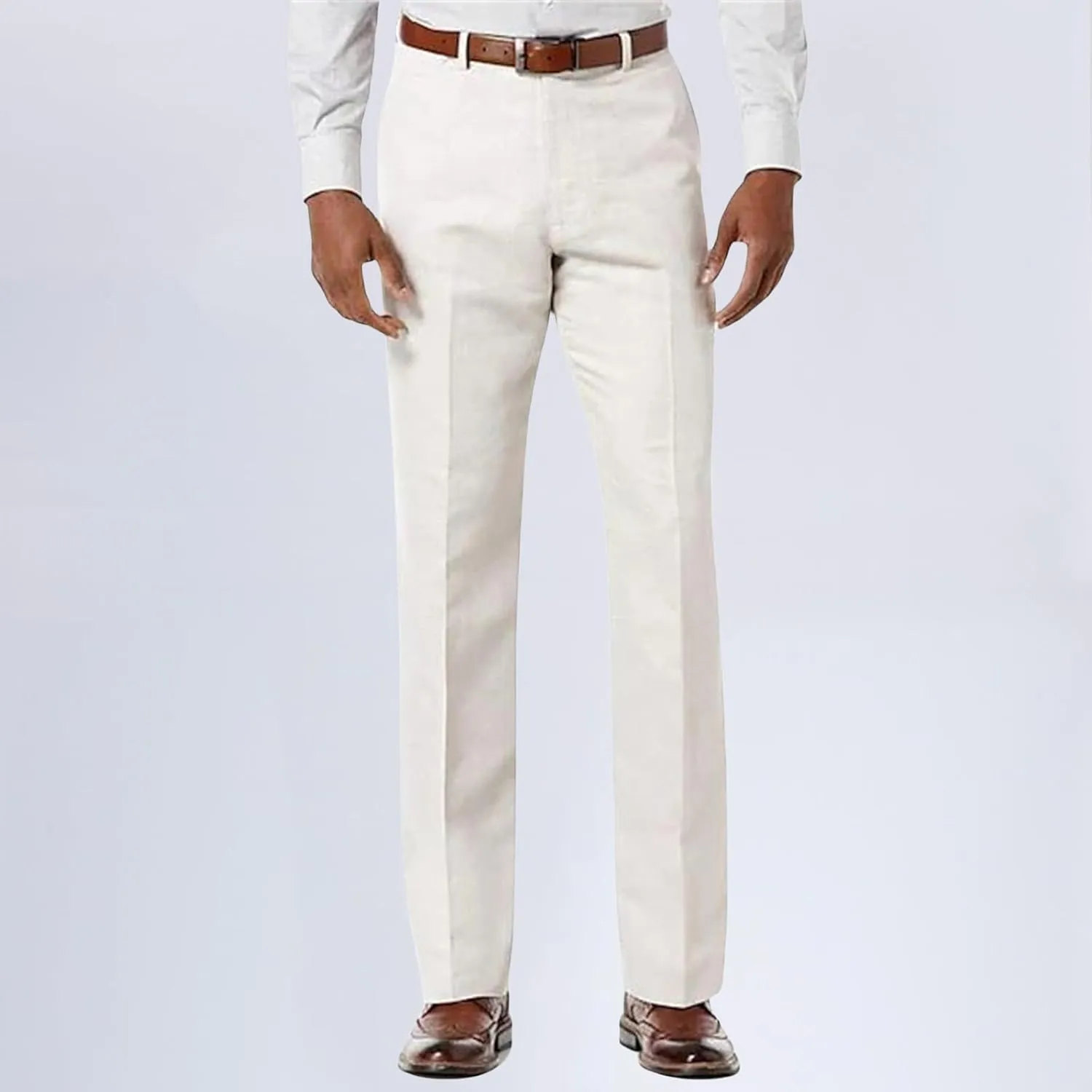 Men's Classic Trousers Slim Fit Straight Leg Pants Lightweight Stretchy Casual Pants Spring Simple Stylish Trousers