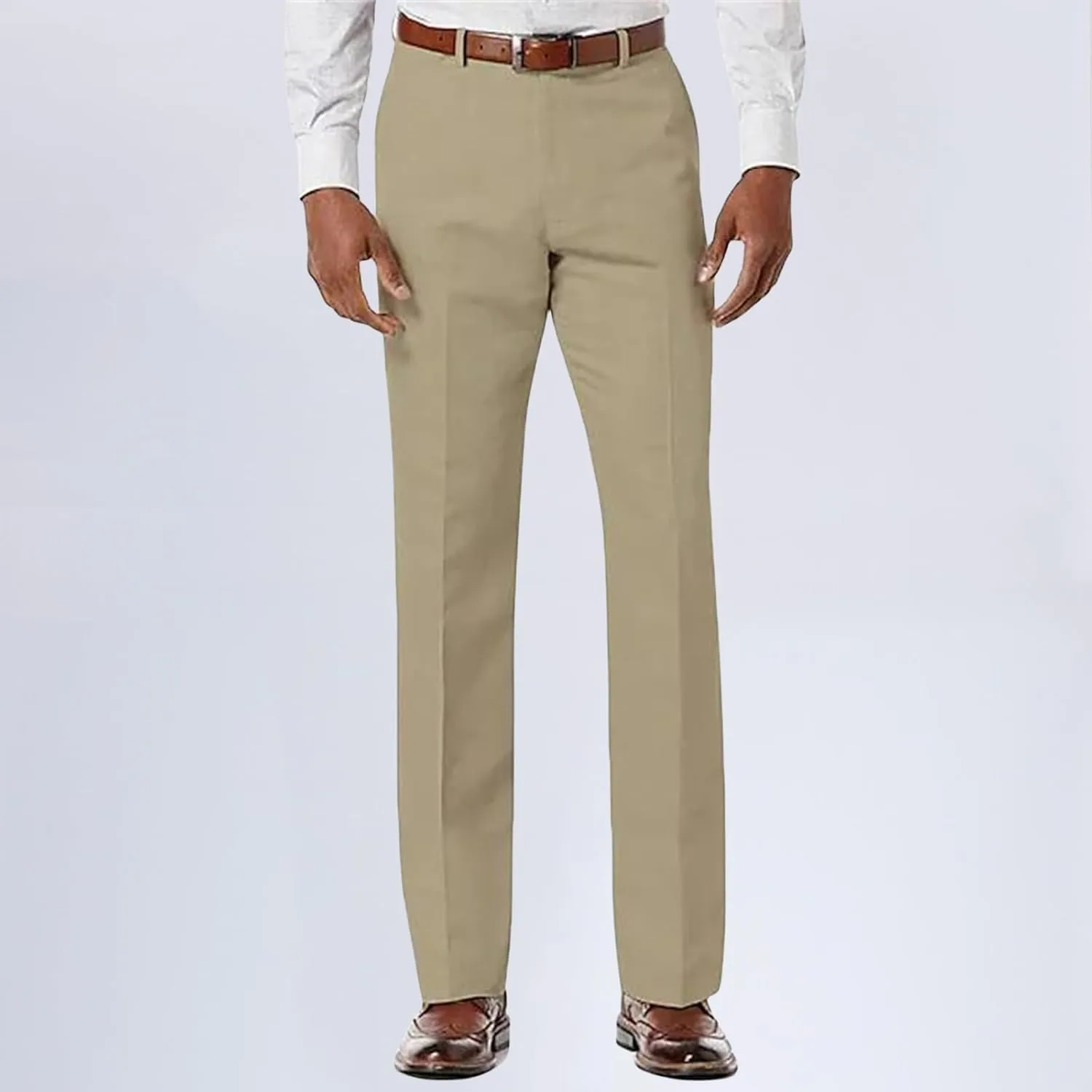 Men's Classic Trousers Slim Fit Straight Leg Pants Lightweight Stretchy Casual Pants Spring Simple Stylish Trousers