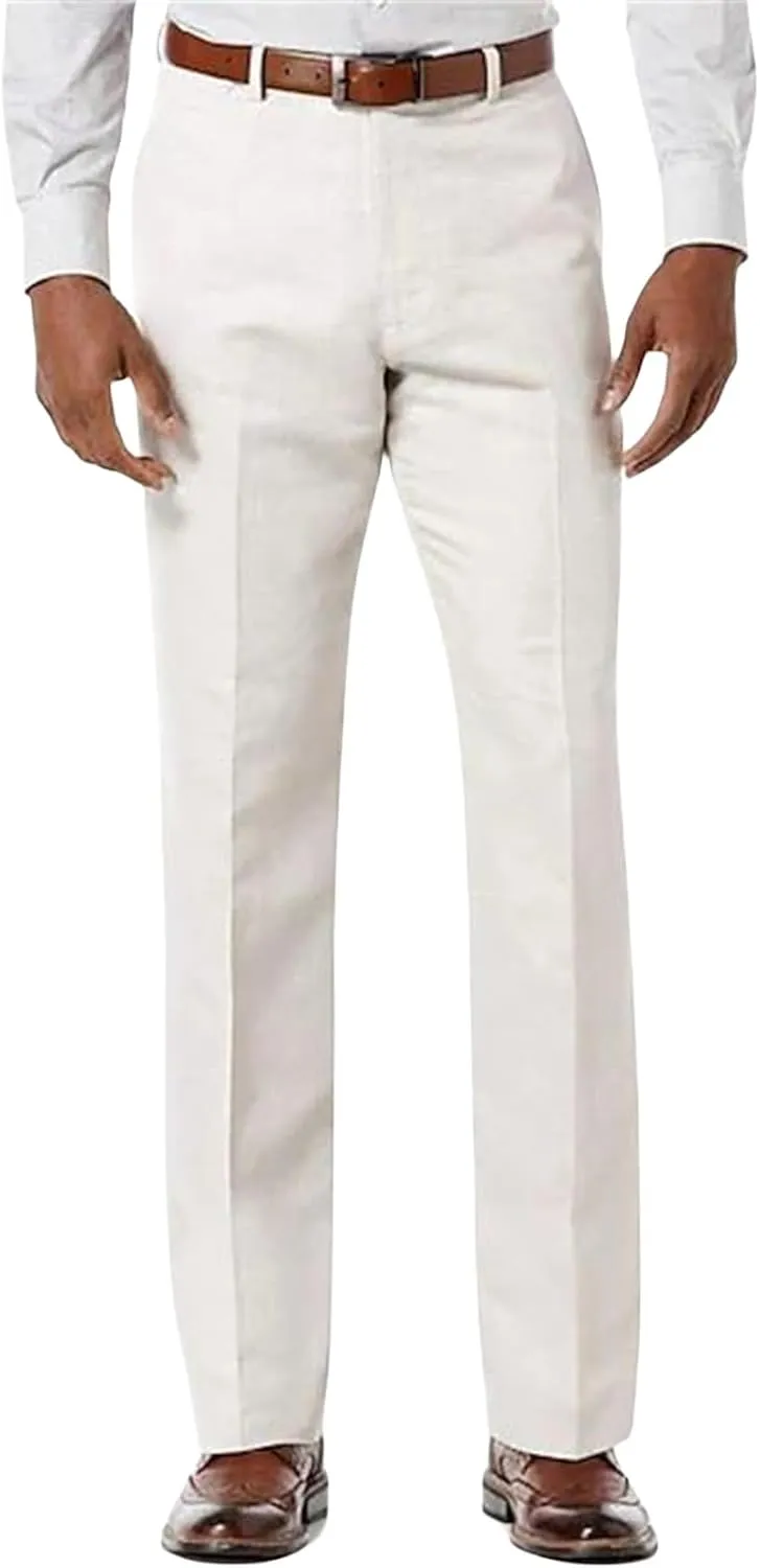 Men's Classic Trousers Slim Fit Straight Leg Pants Lightweight Stretchy Casual Pants Spring Simple Stylish Trousers