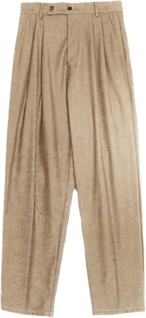 Men'S Comfort Khaki Pants Loose Straight-Leg Suit Pants Classic-Fit Wrinkle-Resistant Pleated Chino Pant