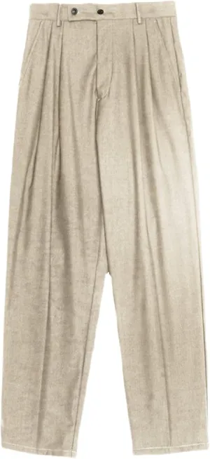 Men'S Comfort Khaki Pants Loose Straight-Leg Suit Pants Classic-Fit Wrinkle-Resistant Pleated Chino Pant