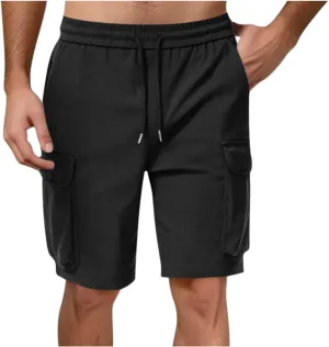 Mens Drawstring Elastic Waist Cargo Shorts 2025 Summer Trendy Stretch Lightweight Comfy Work Short Casual Loose Pants