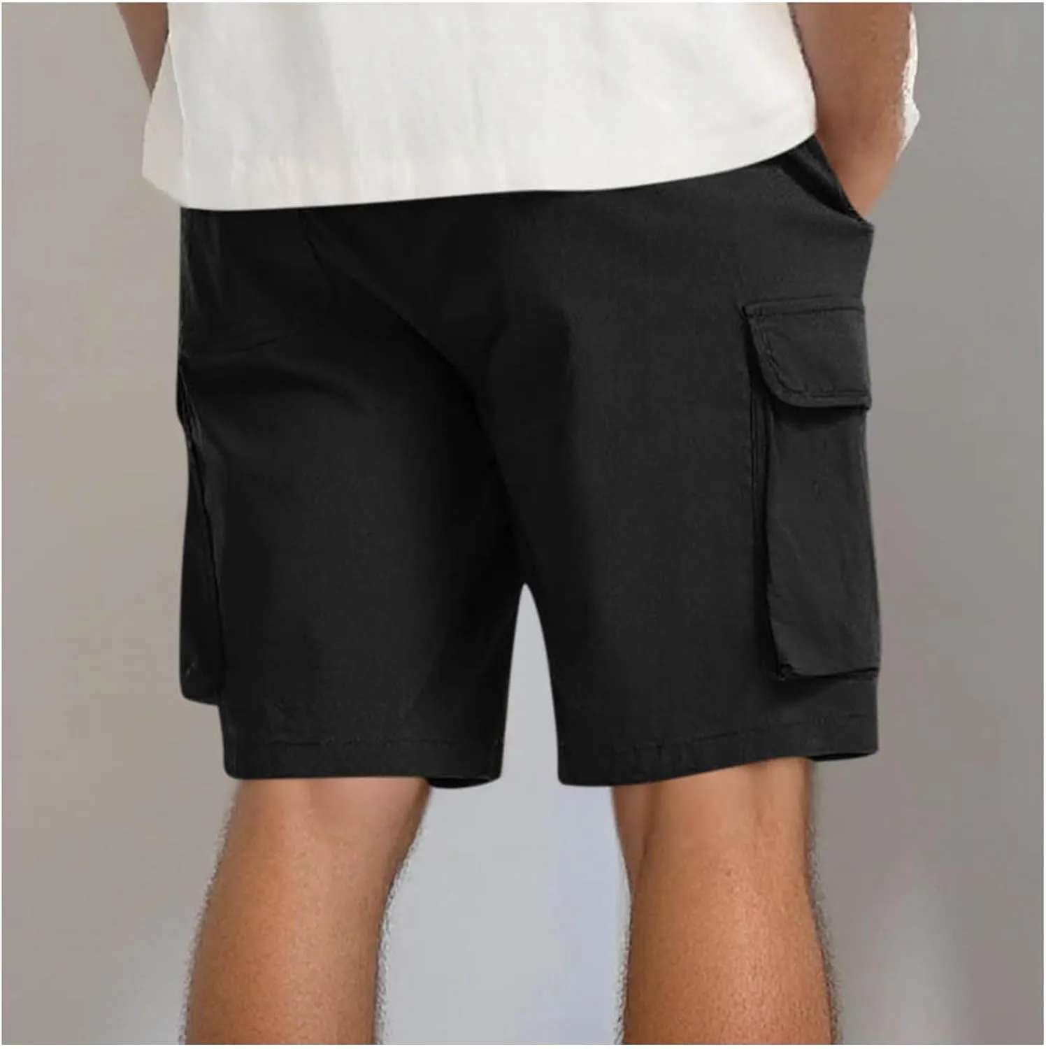 Mens Drawstring Elastic Waist Cargo Shorts 2025 Summer Trendy Stretch Lightweight Comfy Work Short Casual Loose Pants
