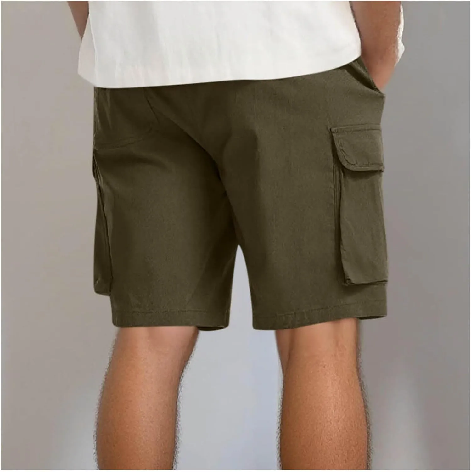 Mens Drawstring Elastic Waist Cargo Shorts 2025 Summer Trendy Stretch Lightweight Comfy Work Short Casual Loose Pants