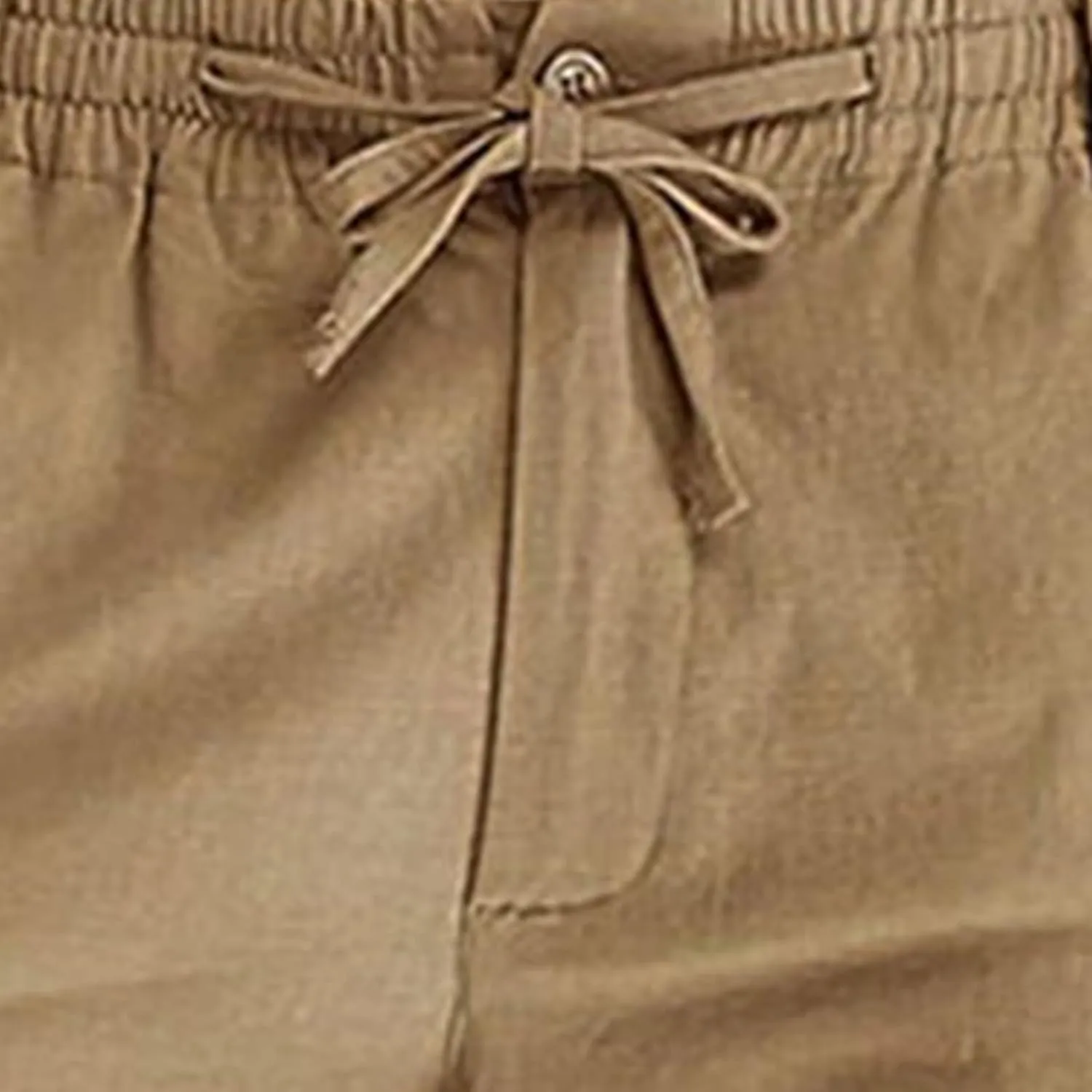 Men's Drawstring Linen Pants Casual Summer Loose Beach Trousers Classic Solid Color Straight-Legs Slim Fit Yoga Pants