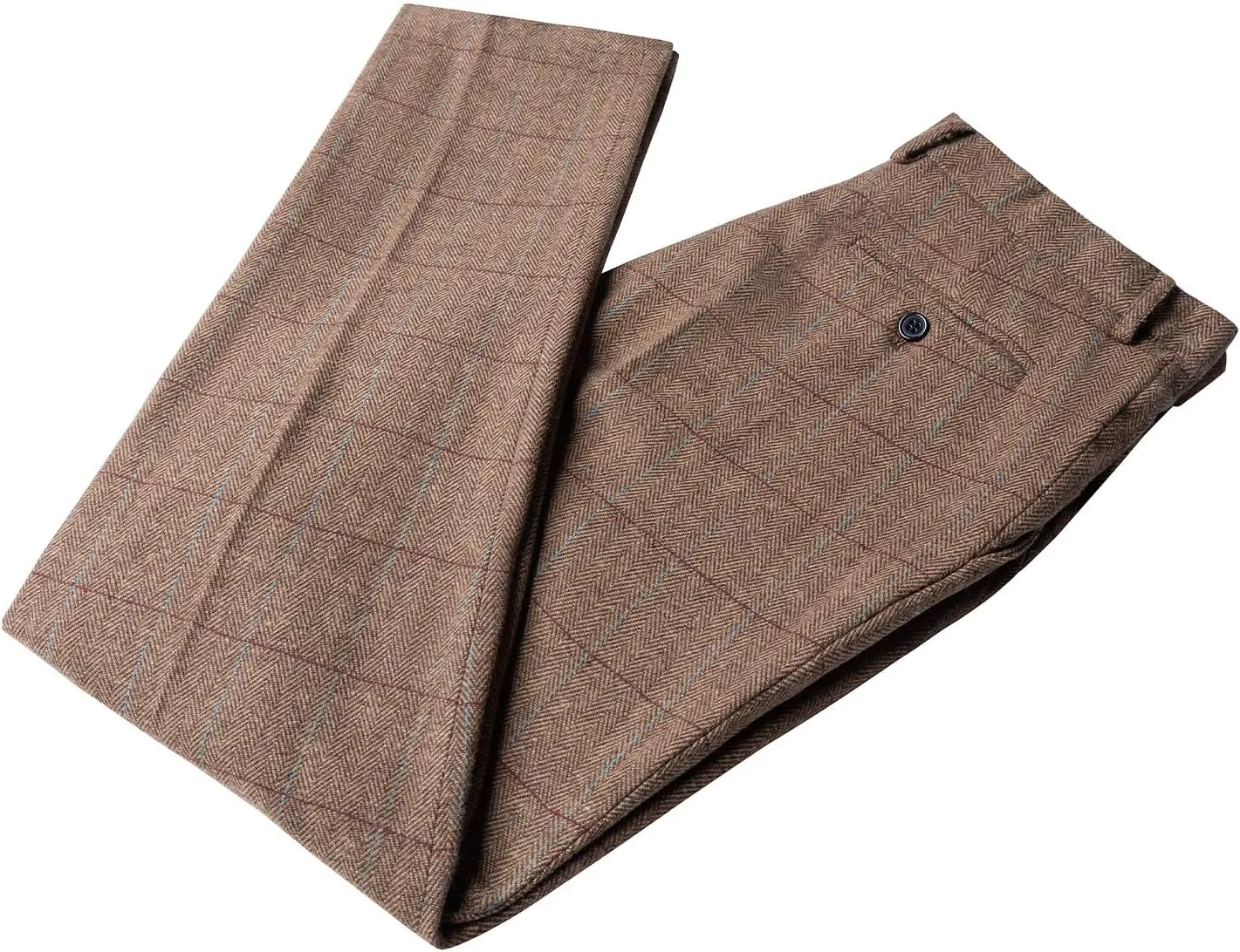 Men's Dress Pants Tweed Plaid Classic Fit Siut Separates Slim Stylish Wool Casual Business Suit Pants