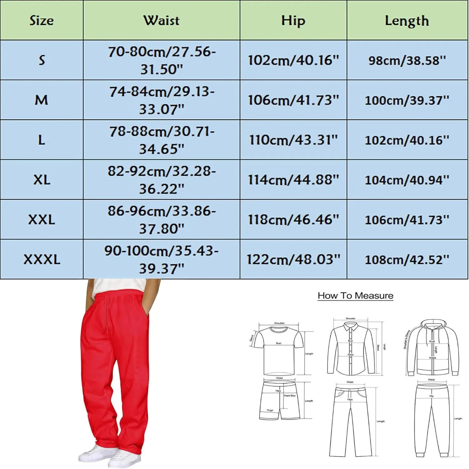 Men's Fashion Sweatpants Baggy Wide Straight Leg Joggers Classic Fit Flat Front Hiking Outdoor Trousers