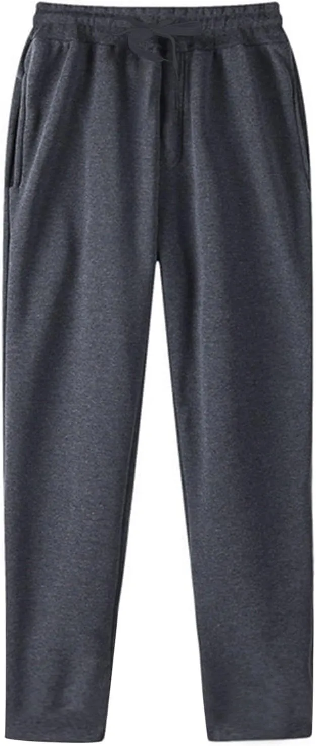 Men's Fashion Sweatpants Baggy Wide Straight Leg Joggers Classic Fit Flat Front Hiking Outdoor Trousers