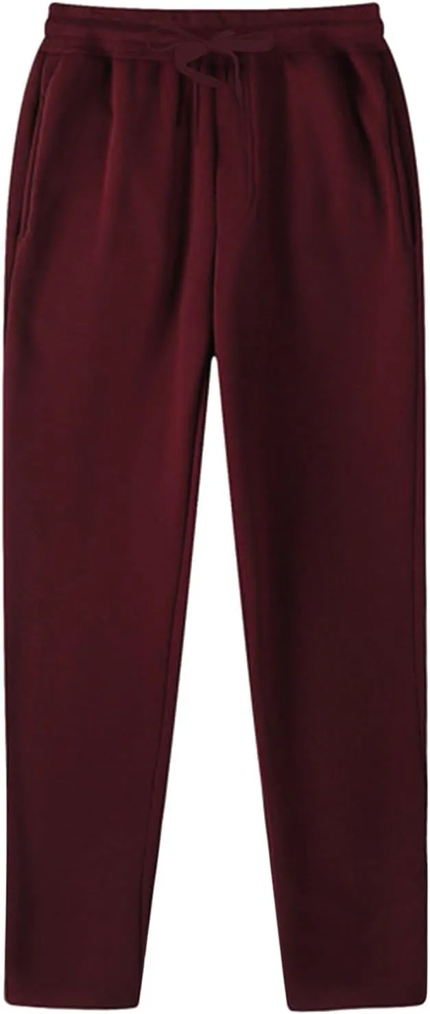 Men's Fashion Sweatpants Baggy Wide Straight Leg Joggers Classic Fit Flat Front Hiking Outdoor Trousers