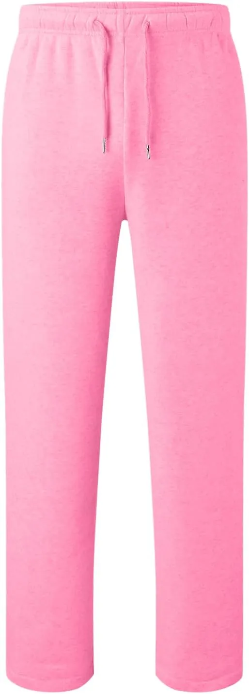 Men's Fleece Cargo Sweatpants Baggy Wide Straight Leg Joggers Classic Fit Flat Front Leisure and Daily Wear