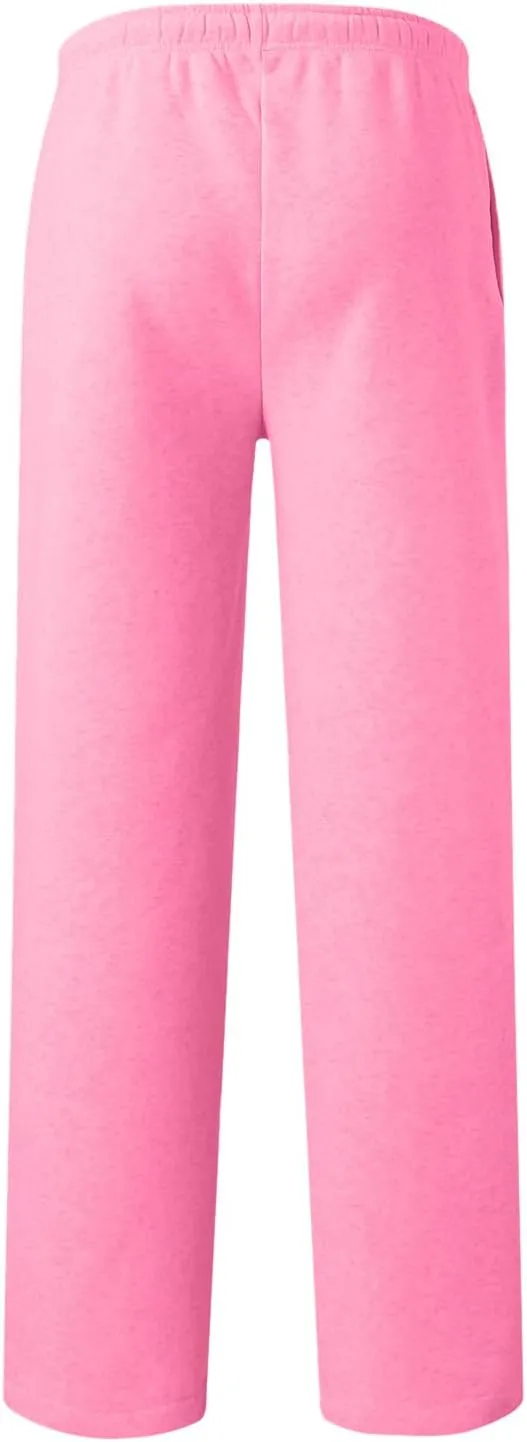 Men's Fleece Cargo Sweatpants Baggy Wide Straight Leg Joggers Classic Fit Flat Front Leisure and Daily Wear