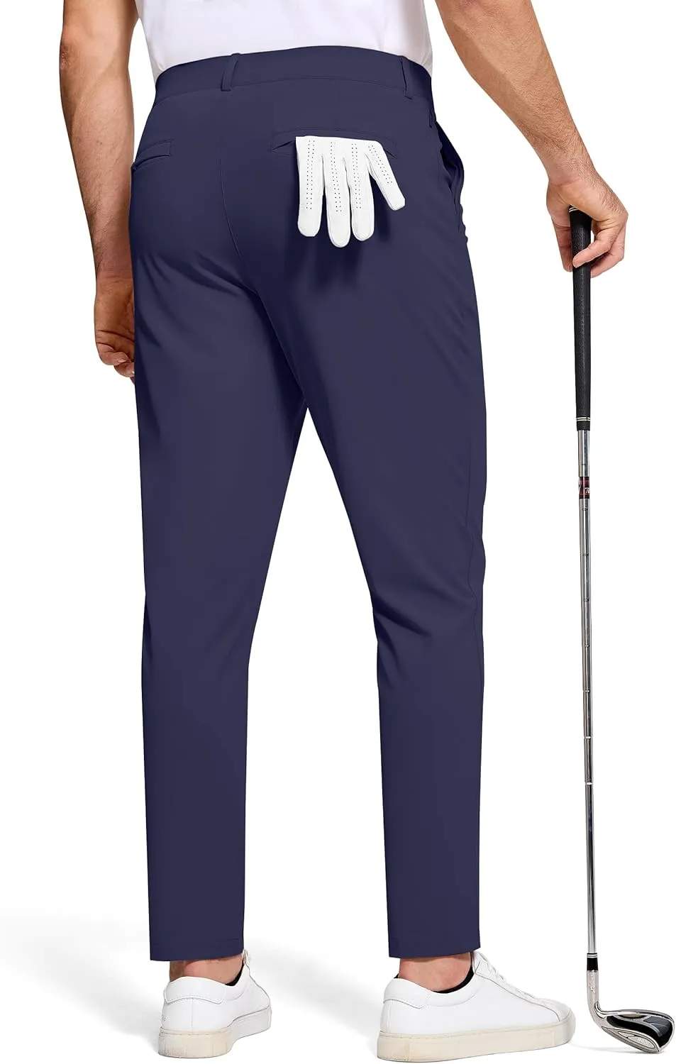 Mens Golf Dress Pants with 5 Pockets Slim Fit Stretch Lightweight Chino Trousers for Casual Work Travel