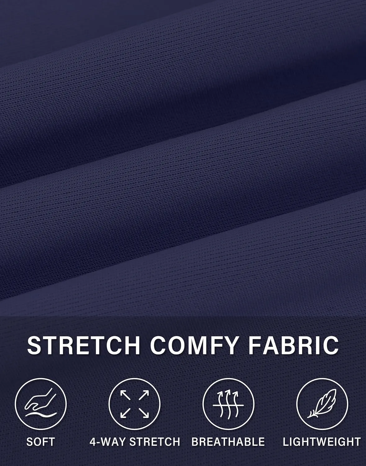 Mens Golf Dress Pants with 5 Pockets Slim Fit Stretch Lightweight Chino Trousers for Casual Work Travel