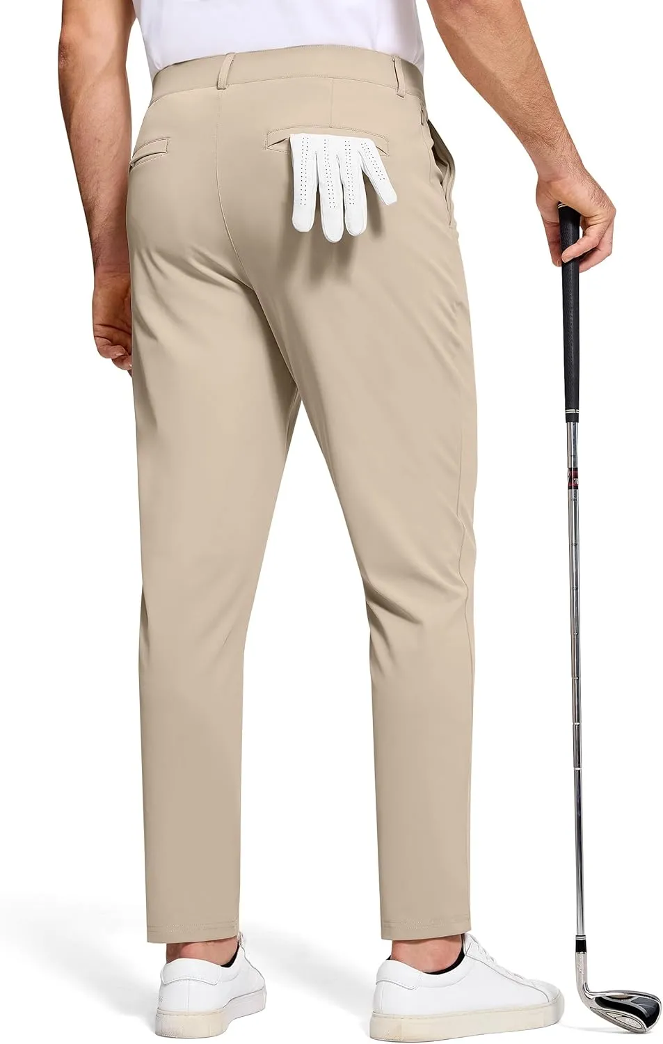 Mens Golf Dress Pants with 5 Pockets Slim Fit Stretch Lightweight Chino Trousers for Casual Work Travel