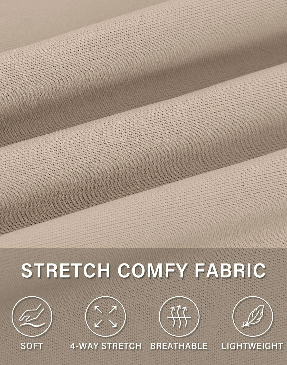 Mens Golf Dress Pants with 5 Pockets Slim Fit Stretch Lightweight Chino Trousers for Casual Work Travel