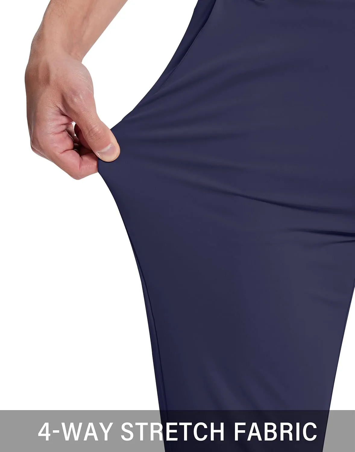 Mens Golf Dress Pants with 5 Pockets Slim Fit Stretch Lightweight Chino Trousers for Casual Work Travel