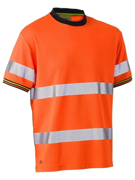 Mens Hi Vis Taped Polyester Mesh T-shirt