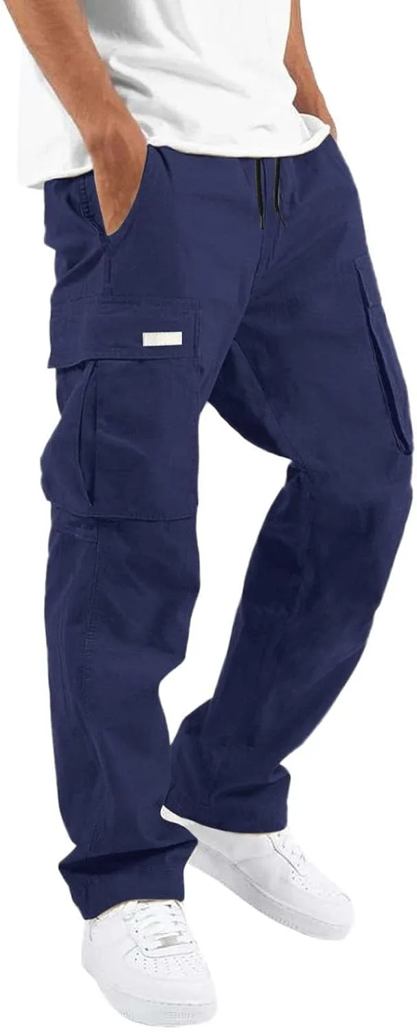 Mens Ice Skating TightsMen's Causal Cargo Pants Sports Pants Trousers Hiking Joggers Loose Fit Classic Comfy Pants with Multi-PocketChino Pants Slim Fit