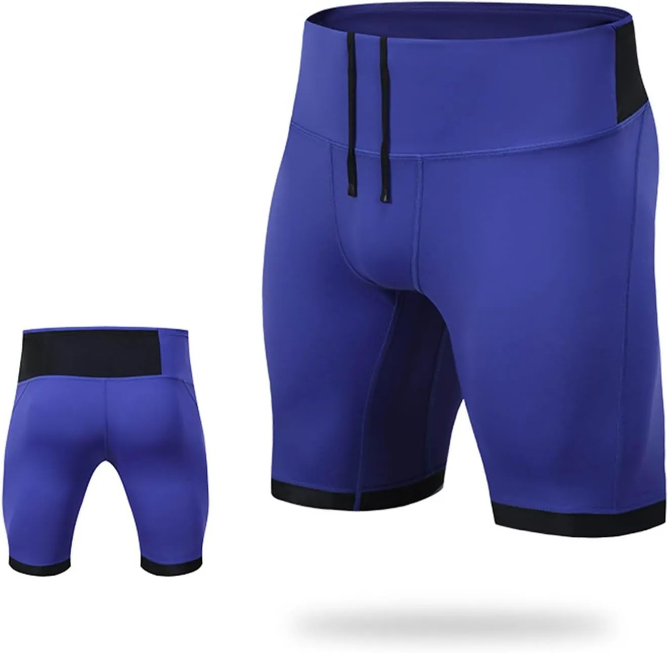 Men's Leggings Slim Fit Drawstring Elastic Waist Antiskid Knots Yoga Running Shorts Tights Outdoor Athletic Short Pants