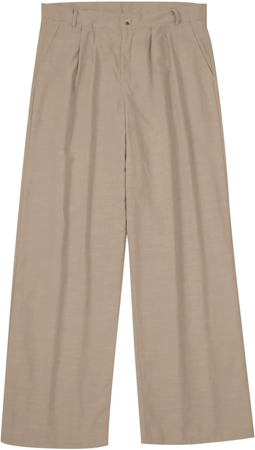 Mens Linen Beach Pants Big Tall Classic Flat Front Chino Pants Casual Lightweight Straight Leg Summer Beach Trouser