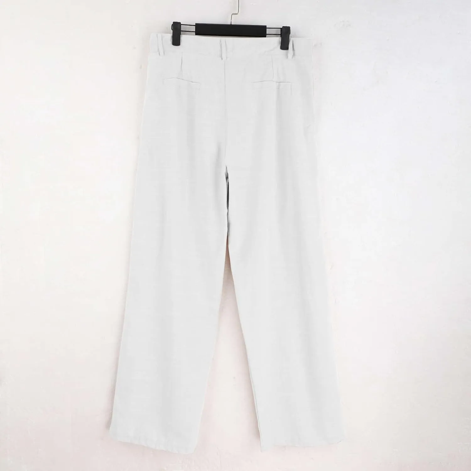 Mens Linen Beach Pants Big Tall Classic Flat Front Chino Pants Casual Lightweight Straight Leg Summer Beach Trouser