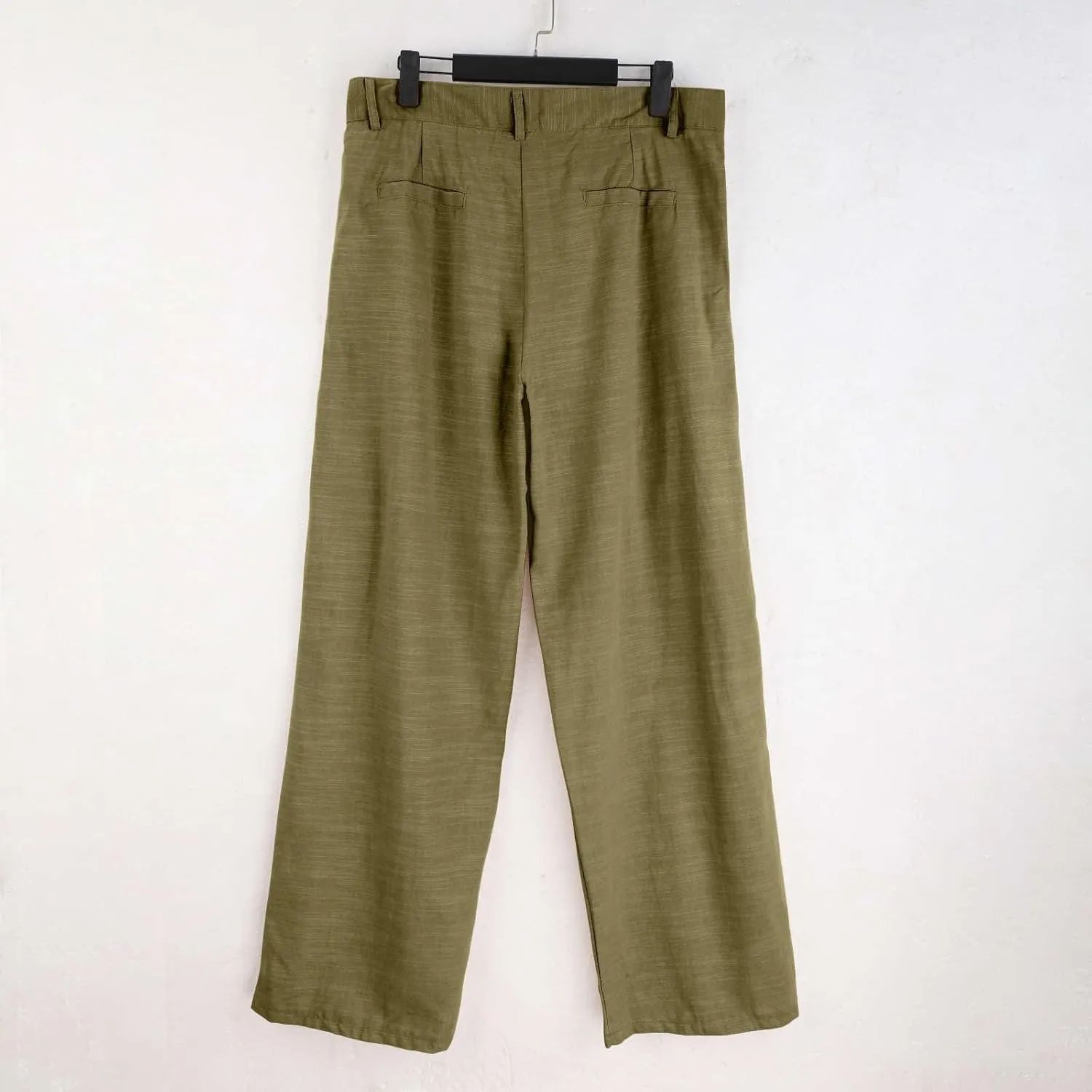Mens Linen Beach Pants Big Tall Classic Flat Front Chino Pants Casual Lightweight Straight Leg Summer Beach Trouser