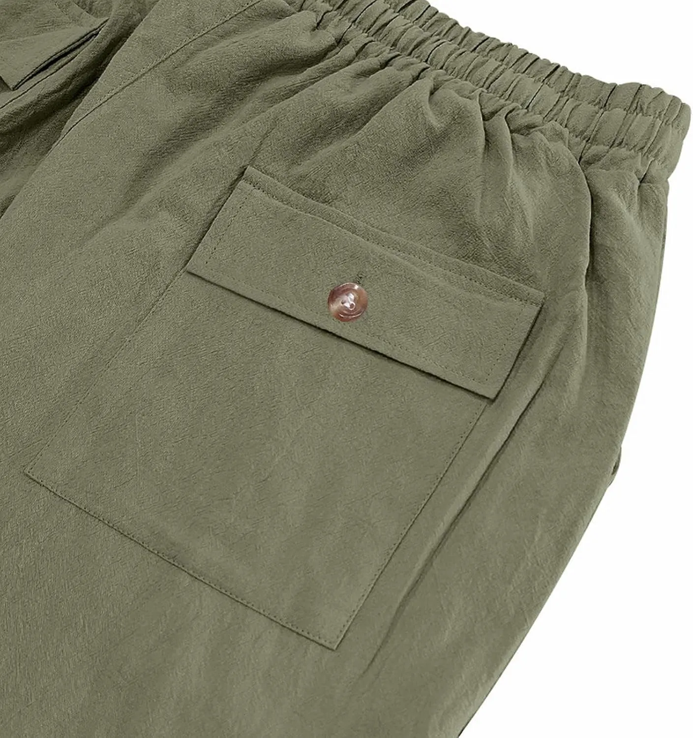 Men's Linen Pants 2 Pack Casual Pant Multipack Summer Outdoor Vacation Beach Trousers Open Bottom Slacks with Pockets