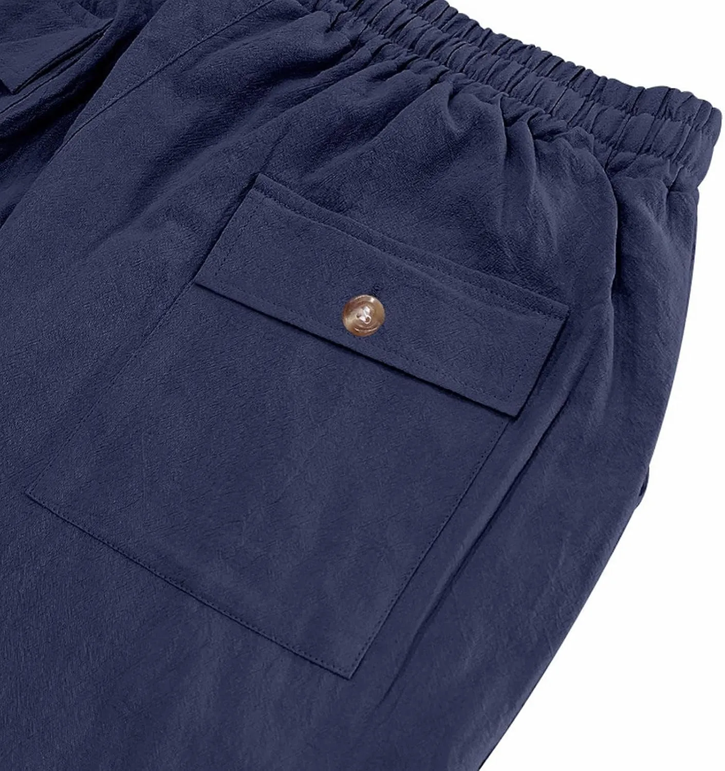 Men's Linen Pants 2 Pack Casual Pant Multipack Summer Outdoor Vacation Beach Trousers Open Bottom Slacks with Pockets