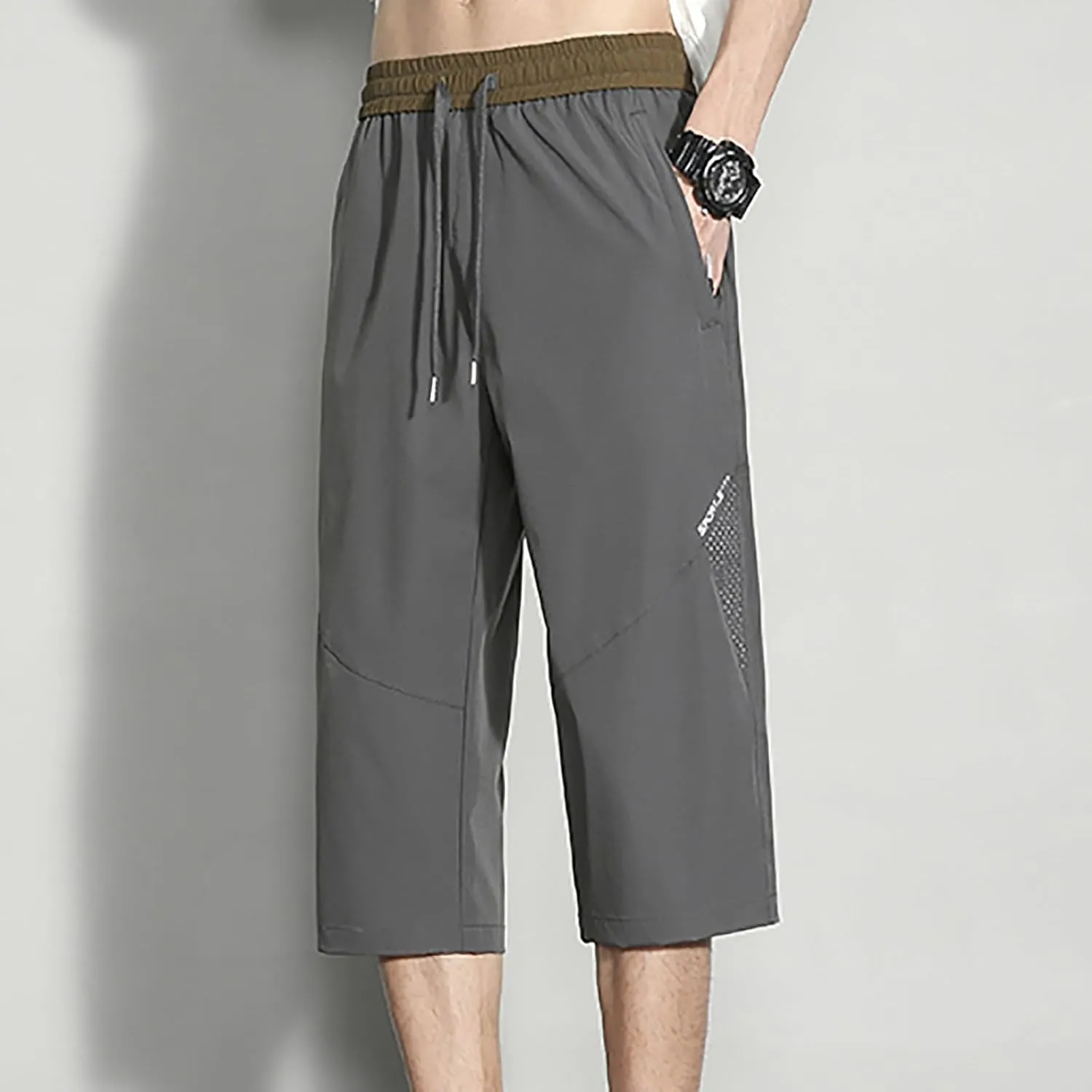 Men's Linen Shorts Mens White Dress Summer Casual Wear Cargo Elastic Waist Men for Woodland Camouflag SweatShorts