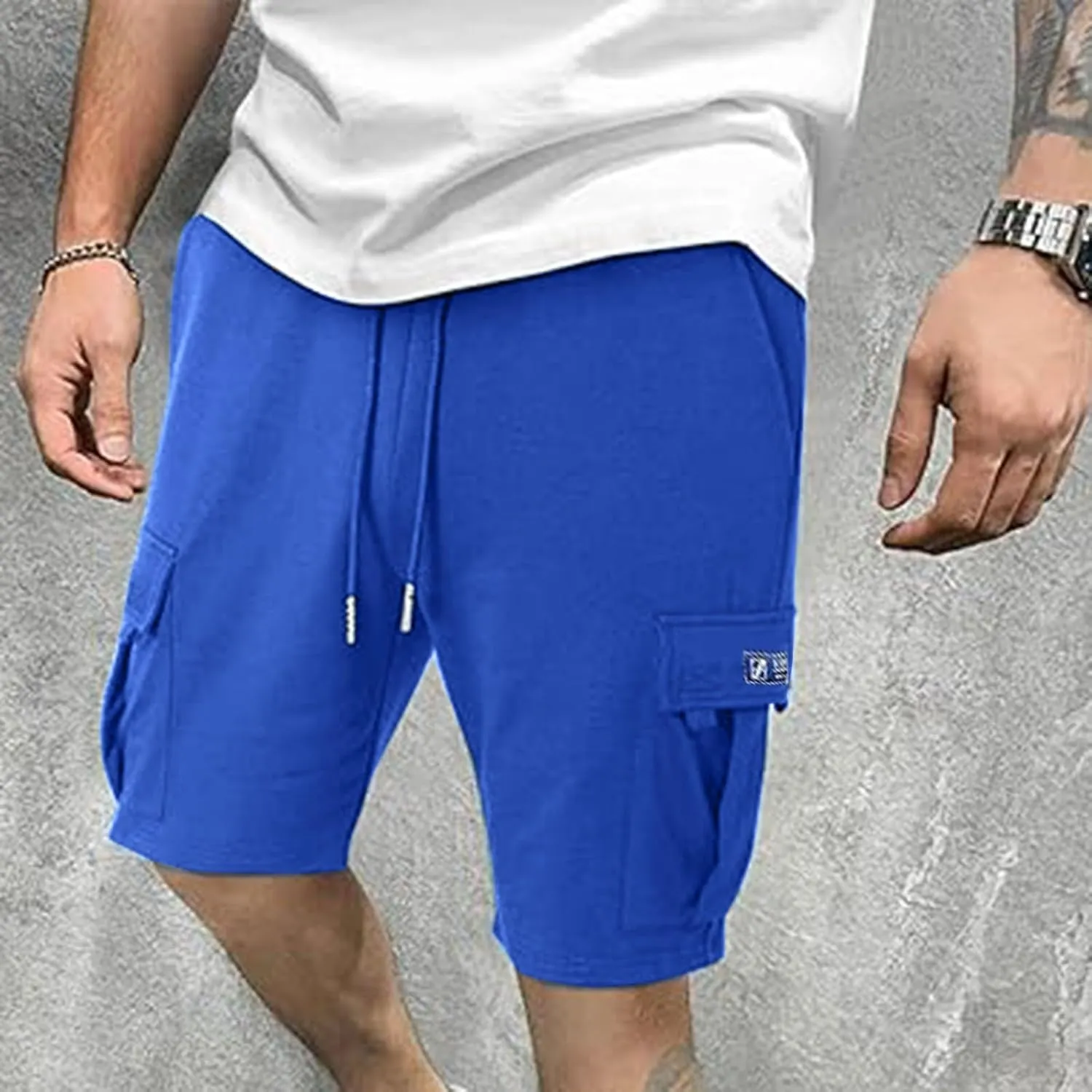 Men's Linen Shorts Mens White Dress Summer Casual Wear Cargo Elastic Waist Men for Woodland Camouflag SweatShorts