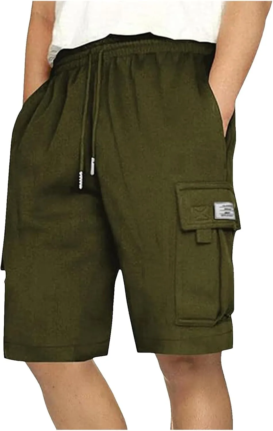 Men's Linen Shorts Mens White Dress Summer Casual Wear Cargo Elastic Waist Men for Woodland Camouflag SweatShorts