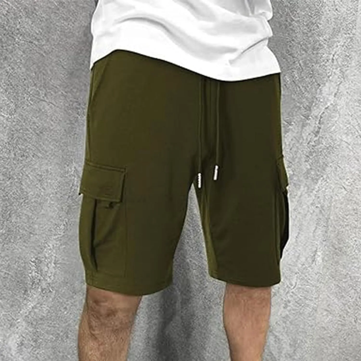 Men's Linen Shorts Mens White Dress Summer Casual Wear Cargo Elastic Waist Men for Woodland Camouflag SweatShorts