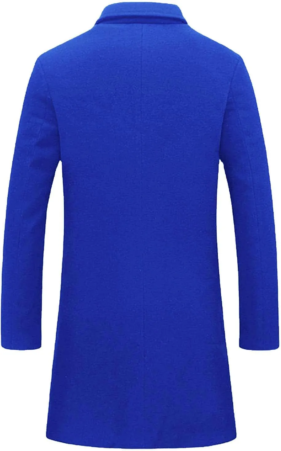 Men's Oversized Casual Notched Collar Long Pea Coats Single Breasted Business Overcoats Warm Thicken Trench Coats