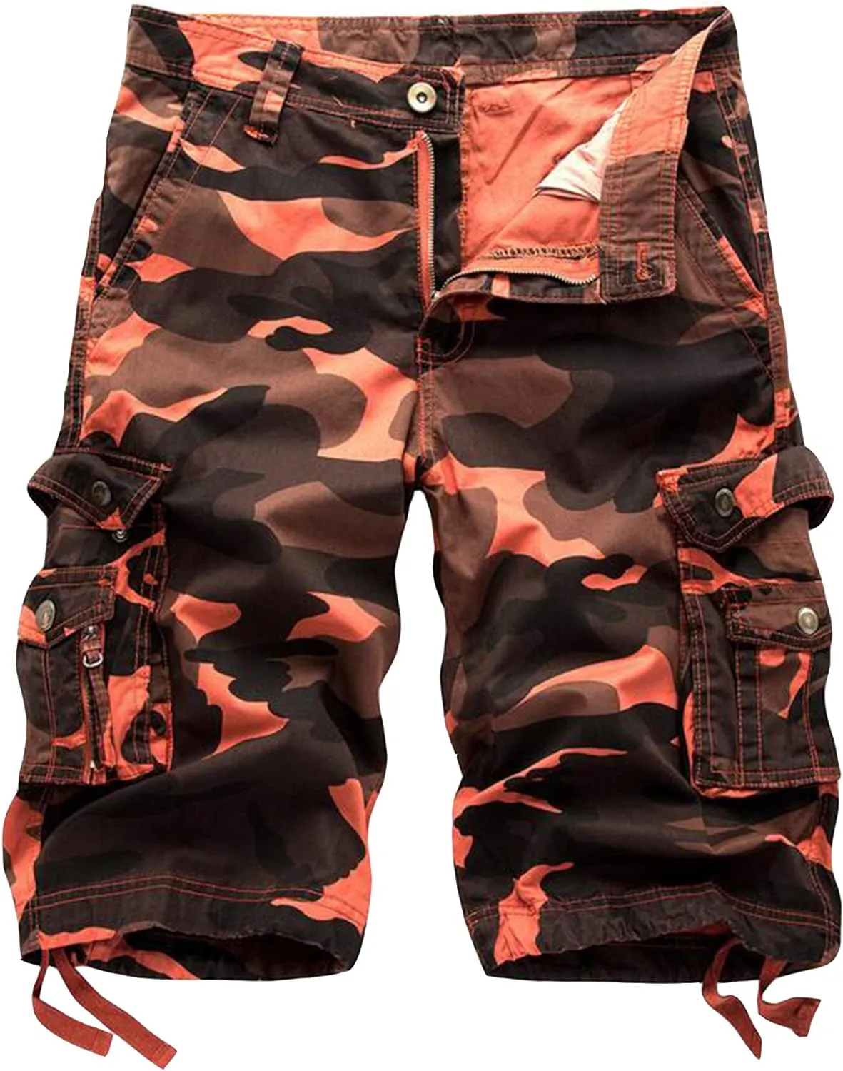 Men's Relaxed Fit Multi-Pocket Outdoor Camouflage Cargo Shorts