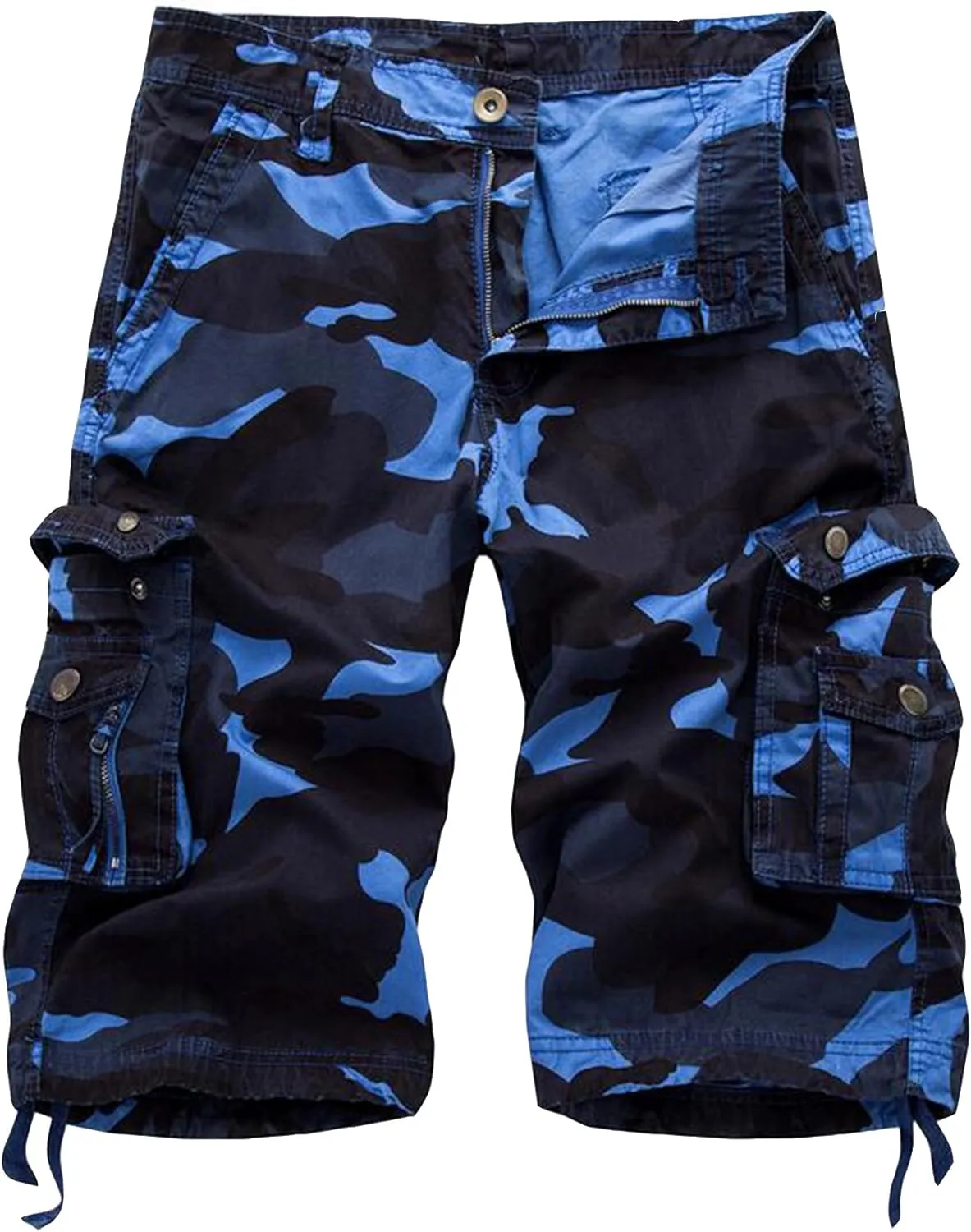 Men's Relaxed Fit Multi-Pocket Outdoor Camouflage Cargo Shorts
