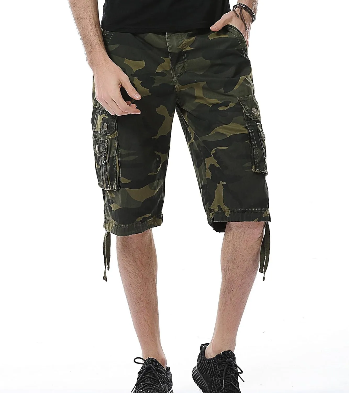 Men's Relaxed Fit Multi-Pocket Outdoor Camouflage Cargo Shorts
