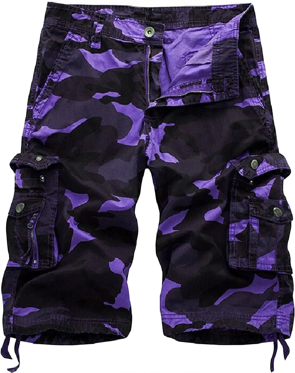 Men's Relaxed Fit Multi-Pocket Outdoor Camouflage Cargo Shorts