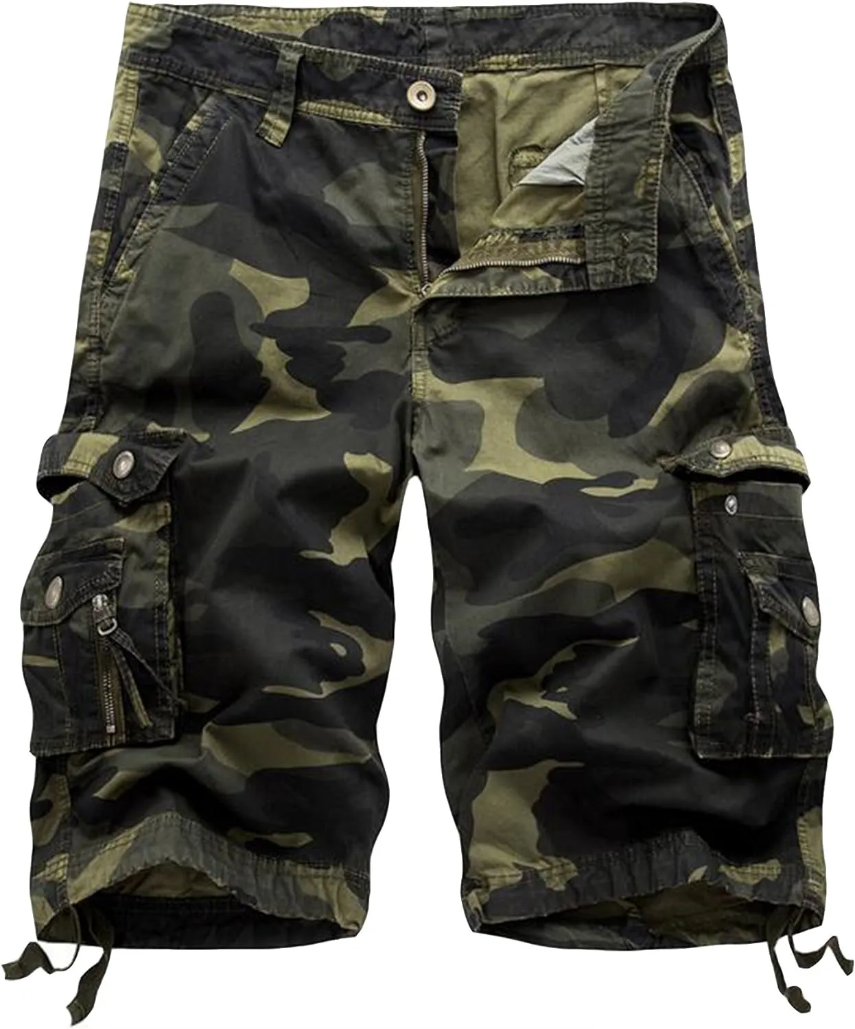Men's Relaxed Fit Multi-Pocket Outdoor Camouflage Cargo Shorts