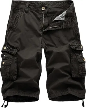 Men's Relaxed Fit Multi-Pocket Outdoor Camouflage Cargo Shorts