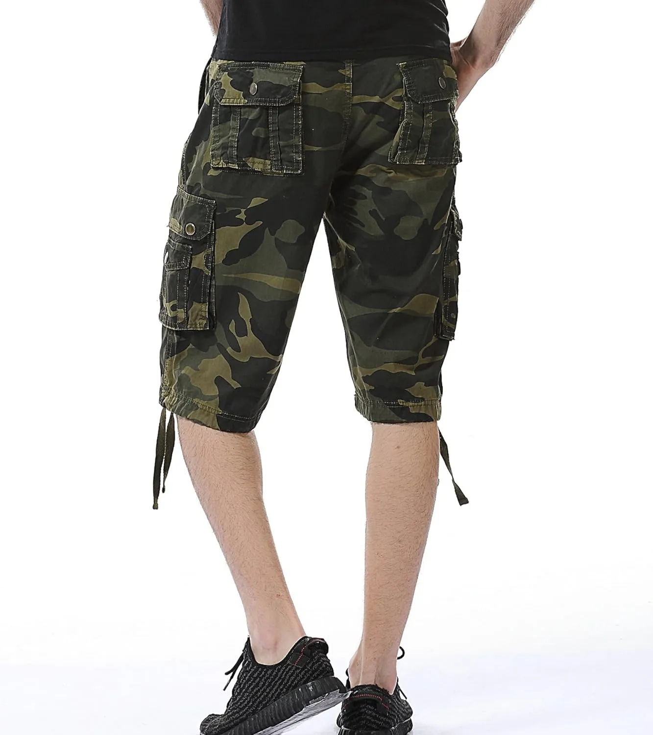 Men's Relaxed Fit Multi-Pocket Outdoor Camouflage Cargo Shorts