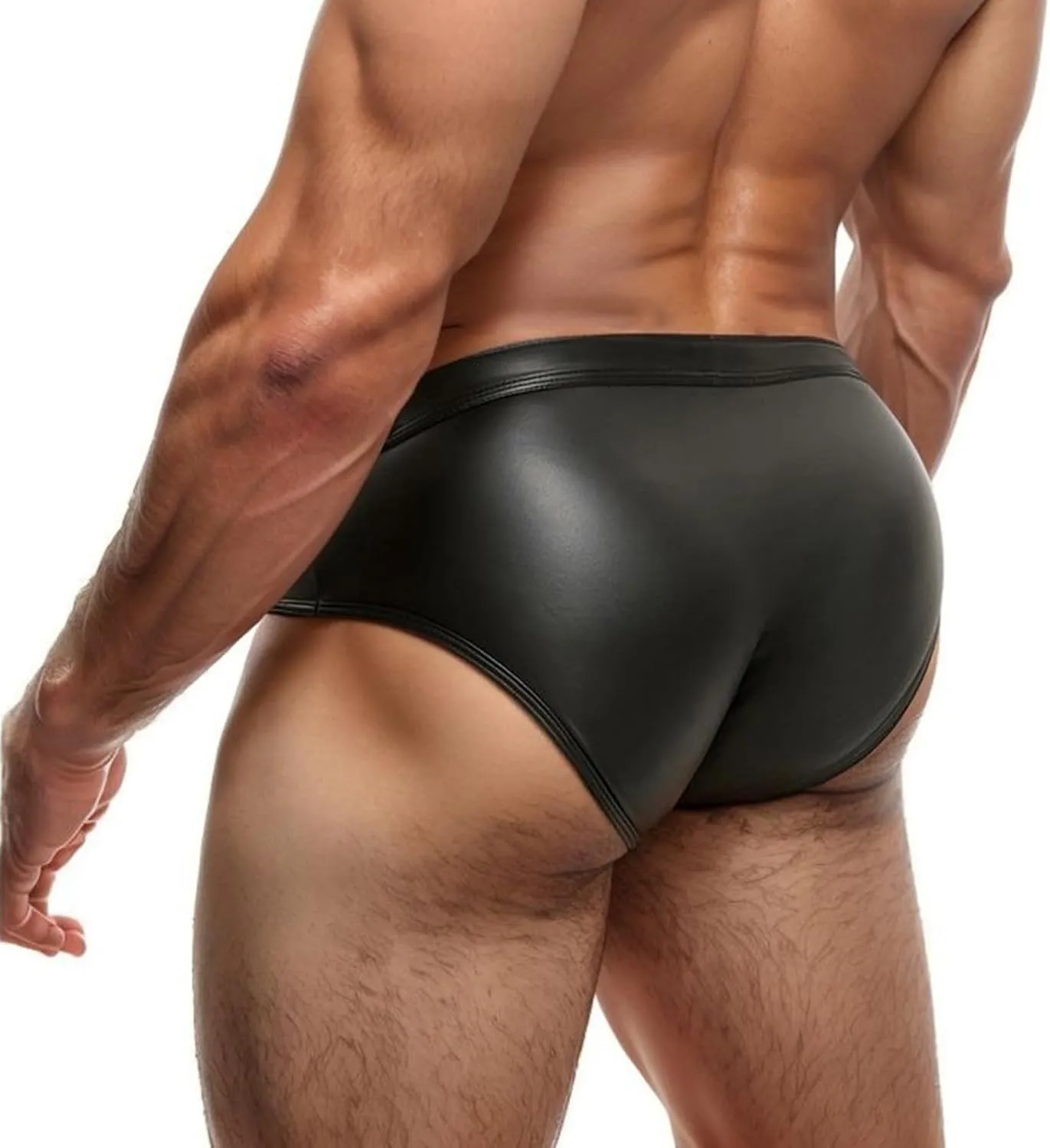 Mens Sexy Leather Bikini Fashion Low Rise Lingerie Erotic Naughty Underwears