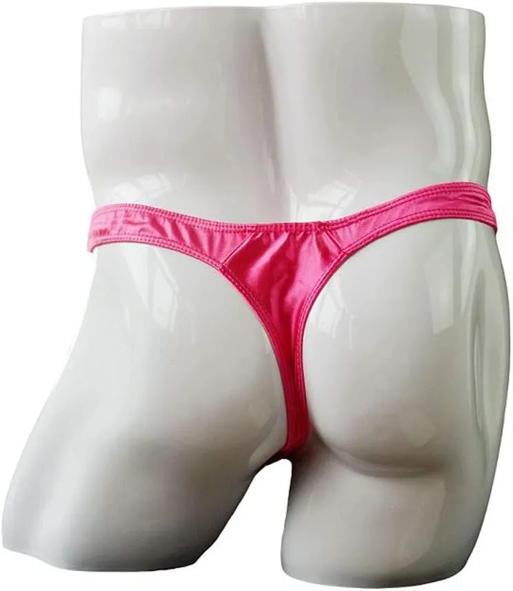 Men's Shiny Briefs Underwear Patent Leather Thong Low Rise T-Back G-String Comfortable Underpants