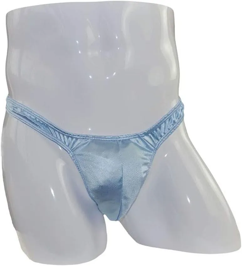 Men's Shiny Briefs Underwear Patent Leather Thong Low Rise T-Back G-String Comfortable Underpants